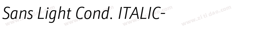 Sans Light Cond. ITALIC字体转换